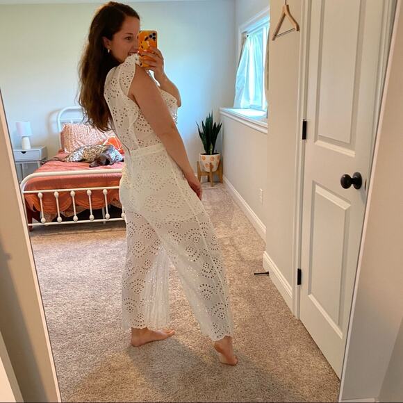 Alice McCall Sample White Eyelet Jumpsuit One Piece Medium - Picture 4 of 16